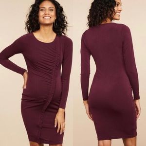 Motherhood Maternity Purple Ruffle Sheath Dress